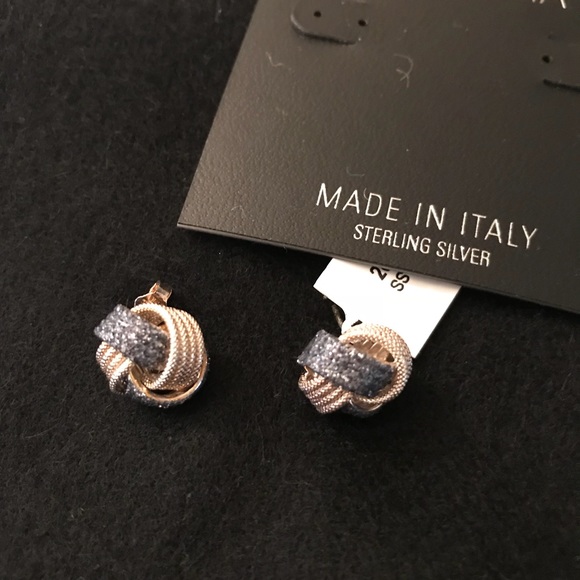 Dyadema Vermeil Gold & Sterling Silver Knot Pierced Earrings - Picture 2 of 2